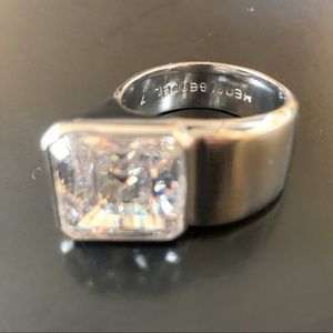 Square Faceted Offset Ring